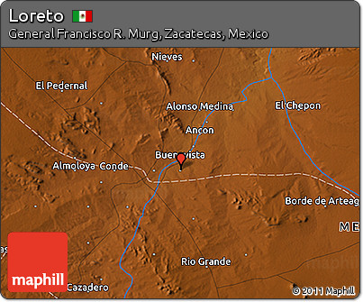 Physical 3D Map of Loreto