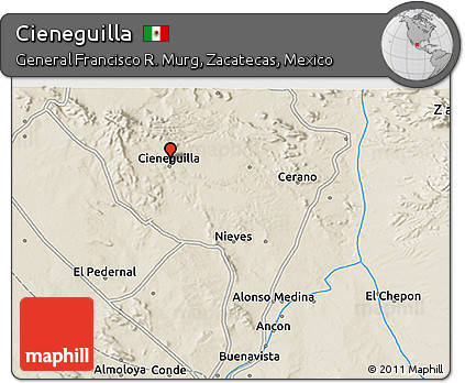 Shaded Relief 3D Map of Cieneguilla