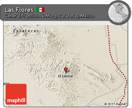 Shaded Relief 3D Map of Las Flores