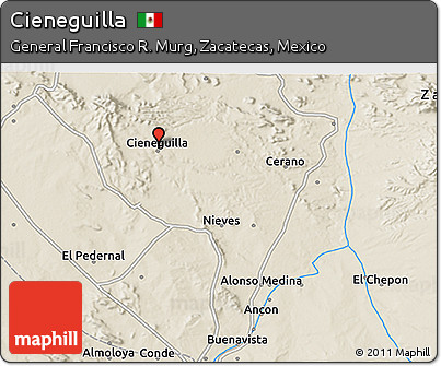 Shaded Relief 3D Map of Cieneguilla
