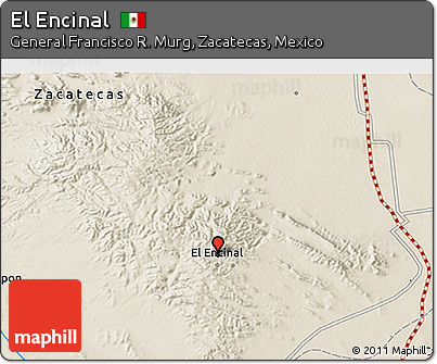 Shaded Relief 3D Map of El Encinal