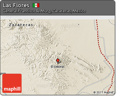 Shaded Relief 3D Map of Las Flores
