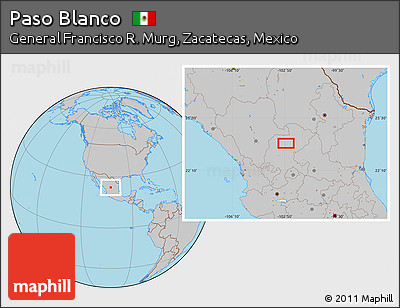 Gray Location Map of Paso Blanco