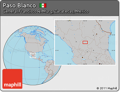 Gray Location Map of Paso Blanco