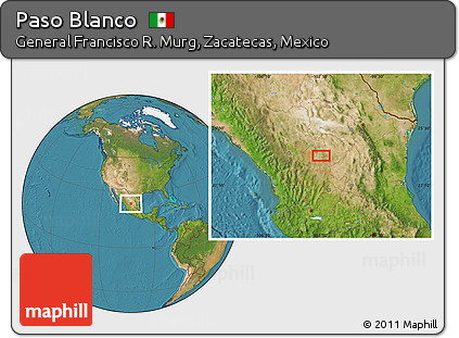 Satellite Location Map of Paso Blanco
