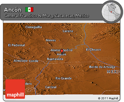 Physical Panoramic Map of Ancón