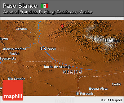 Physical Panoramic Map of Paso Blanco