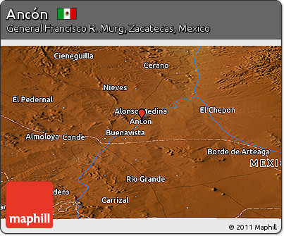 Physical Panoramic Map of Ancón