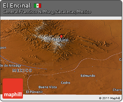 Physical Panoramic Map of El Encinal