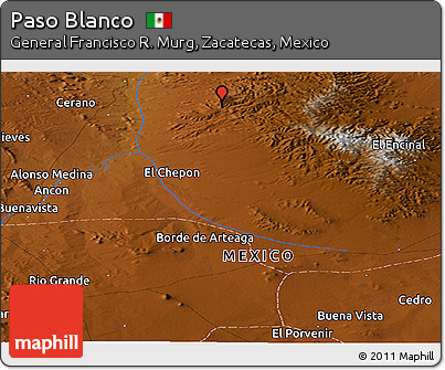 Physical Panoramic Map of Paso Blanco