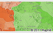 Political 3D Map of the area around 23° 53' 5" N, 103° 37' 30" W