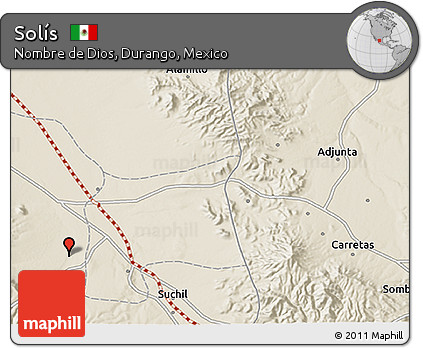 Shaded Relief 3D Map of Solís
