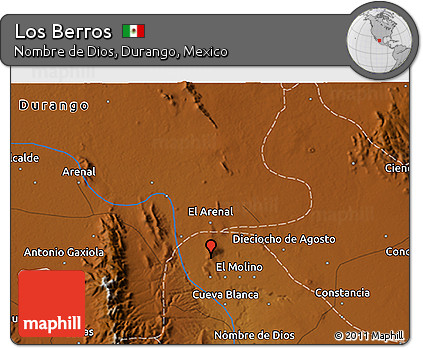 Physical 3D Map of Los Berros