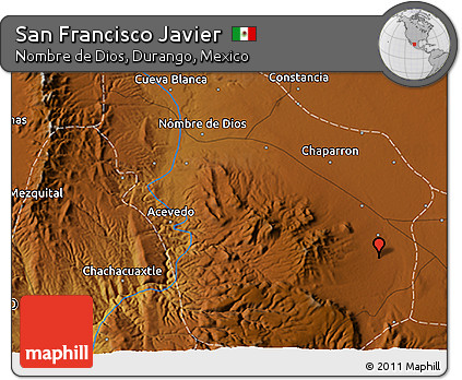 Physical 3D Map of San Francisco Javier
