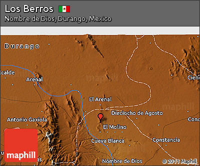 Physical 3D Map of Los Berros