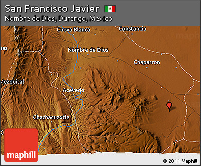 Physical 3D Map of San Francisco Javier