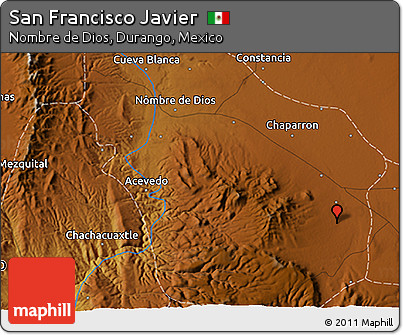 Physical 3D Map of San Francisco Javier