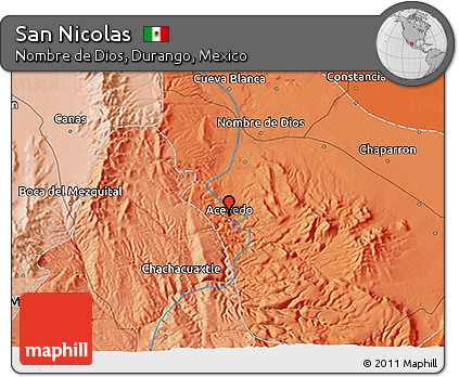 Political 3D Map of San Nicolas