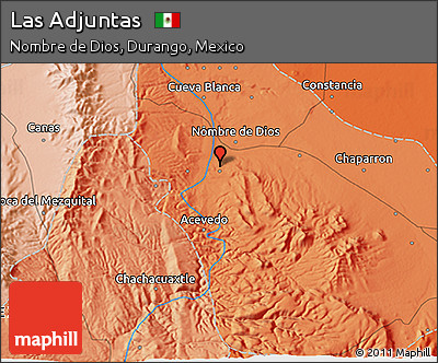 Political 3D Map of Las Adjuntas