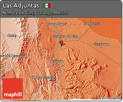 Political 3D Map of Las Adjuntas