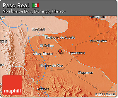 Political 3D Map of Paso Real