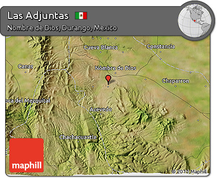 Satellite 3D Map of Las Adjuntas