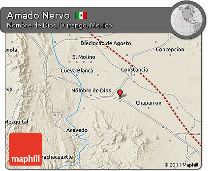 Shaded Relief 3D Map of Amado Nervo