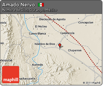 Shaded Relief 3D Map of Amado Nervo
