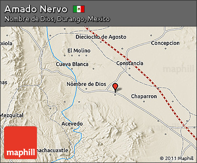 Shaded Relief 3D Map of Amado Nervo