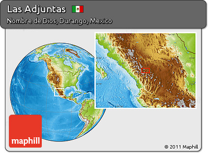 Physical Location Map of Las Adjuntas