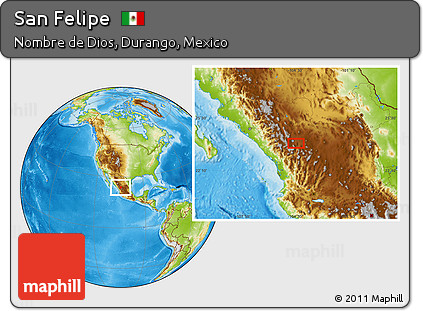 Physical Location Map of San Felipe