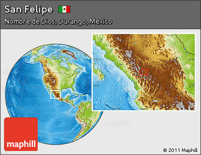 Physical Location Map of San Felipe