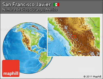 Physical Location Map of San Francisco Javier