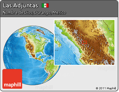 Physical Location Map of Las Adjuntas