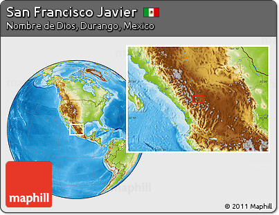 Physical Location Map of San Francisco Javier