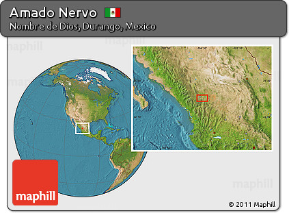 Satellite Location Map of Amado Nervo