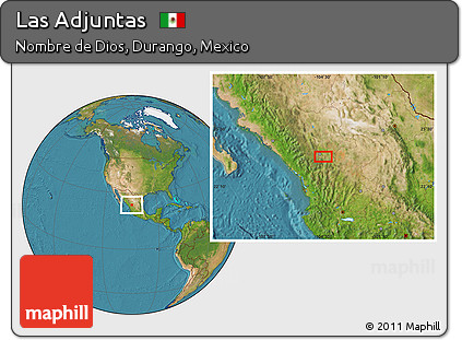Satellite Location Map of Las Adjuntas