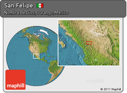Satellite Location Map of San Felipe