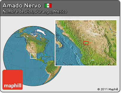 Satellite Location Map of Amado Nervo