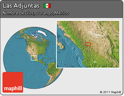 Satellite Location Map of Las Adjuntas