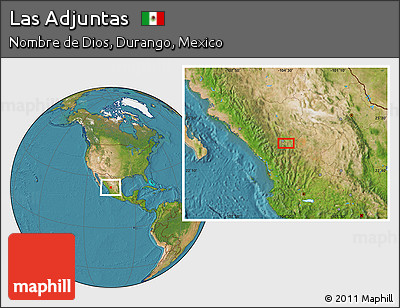 Satellite Location Map of Las Adjuntas