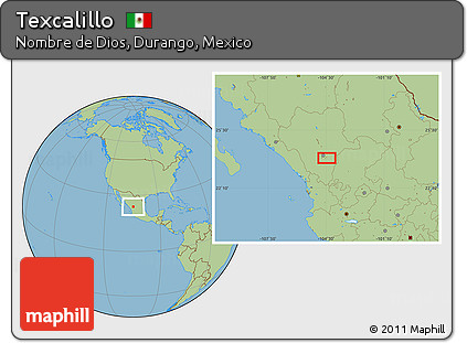 Savanna Style Location Map of Texcalillo