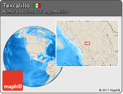 Shaded Relief Location Map of Texcalillo