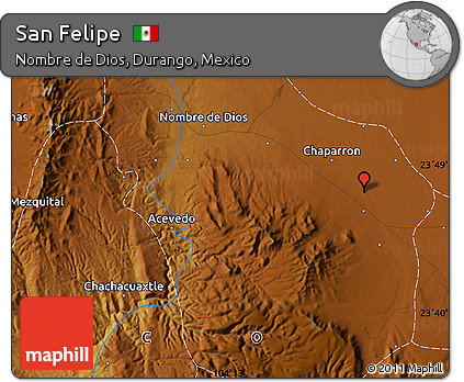 Physical Map of San Felipe