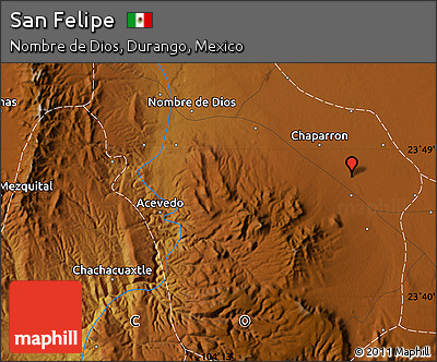 Physical Map of San Felipe