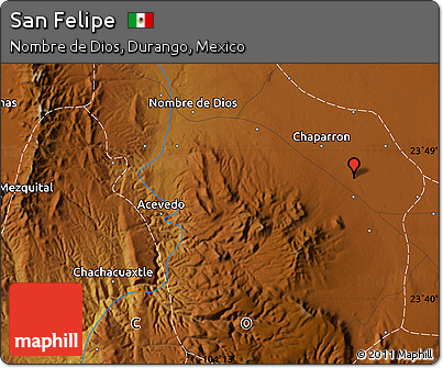 Physical Map of San Felipe