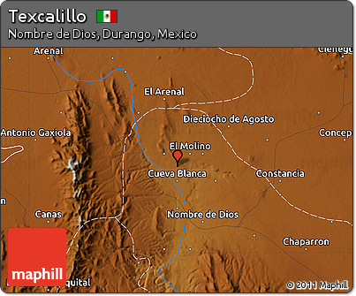 Physical Map of Texcalillo