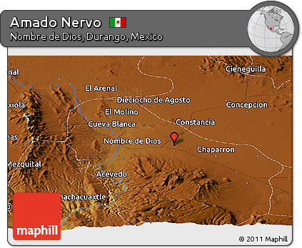 Physical Panoramic Map of Amado Nervo