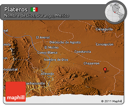 Physical Panoramic Map of Plateros