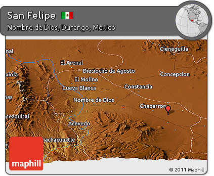Physical Panoramic Map of San Felipe